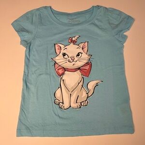 SOLD" Disney Aristocats Blue and white Short Sleeve Marie Cat Tee